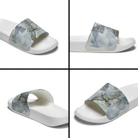 The Eagle Spirit Native American Slide Sandals Soaring Bald Eagle and Tribal Feathers Watercolor Sky - Wonder Print Shop