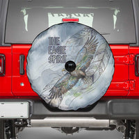 The Eagle Spirit Native American Spare Tire Cover Soaring Bald Eagle and Tribal Feathers Watercolor Sky - Wonder Print Shop