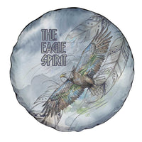 The Eagle Spirit Native American Spare Tire Cover Soaring Bald Eagle and Tribal Feathers Watercolor Sky - Wonder Print Shop
