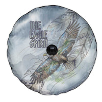 The Eagle Spirit Native American Spare Tire Cover Soaring Bald Eagle and Tribal Feathers Watercolor Sky - Wonder Print Shop
