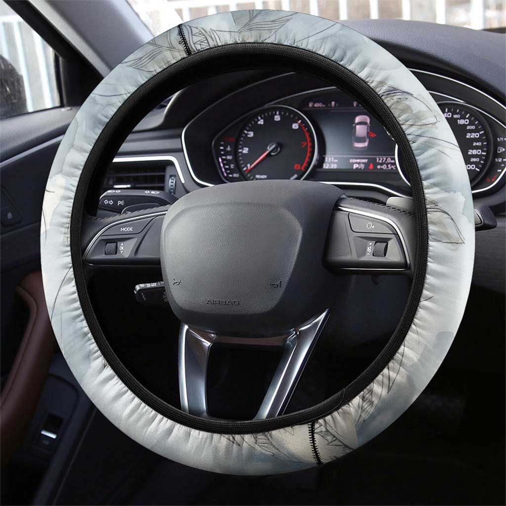 The Eagle Spirit Native American Steering Wheel Cover Soaring Bald Eagle and Tribal Feathers Watercolor Sky - Wonder Print Shop