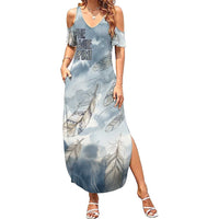 The Eagle Spirit Native American Summer Maxi Dress Soaring Bald Eagle and Tribal Feathers Watercolor Sky - Wonder Print Shop
