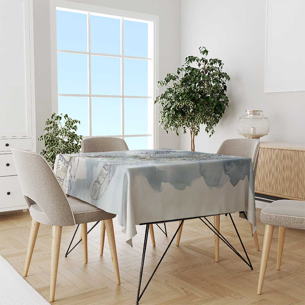 The Eagle Spirit Native American Tablecloth Soaring Bald Eagle and Tribal Feathers Watercolor Sky - Wonder Print Shop