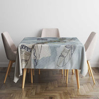 The Eagle Spirit Native American Tablecloth Soaring Bald Eagle and Tribal Feathers Watercolor Sky - Wonder Print Shop