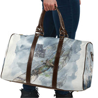 The Eagle Spirit Native American Travel Bag Soaring Bald Eagle and Tribal Feathers Watercolor Sky - Wonder Print Shop