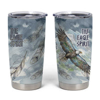 The Eagle Spirit Native American Tumbler Cup Soaring Bald Eagle and Tribal Feathers Watercolor Sky - Wonder Print Shop