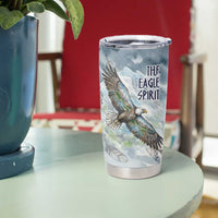 The Eagle Spirit Native American Tumbler Cup Soaring Bald Eagle and Tribal Feathers Watercolor Sky - Wonder Print Shop