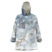 The Eagle Spirit Native American Wearable Blanket Hoodie Soaring Bald Eagle and Tribal Feathers Watercolor Sky - Wonder Print Shop
