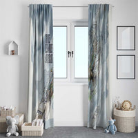 The Eagle Spirit Native American Window Curtain Soaring Bald Eagle and Tribal Feathers Watercolor Sky - Wonder Print Shop
