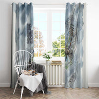 The Eagle Spirit Native American Window Curtain Soaring Bald Eagle and Tribal Feathers Watercolor Sky - Wonder Print Shop