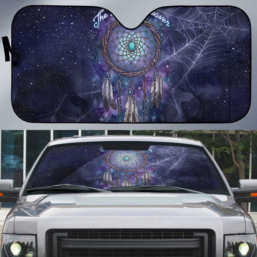 Dreamcatcher Native American Auto Sun Shade Feathers and Starry Night Sky The Dream Weaver Theme - Wonder Print Shop