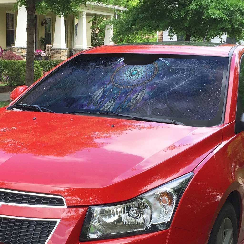 Dreamcatcher Native American Auto Sun Shade Feathers and Starry Night Sky The Dream Weaver Theme - Wonder Print Shop