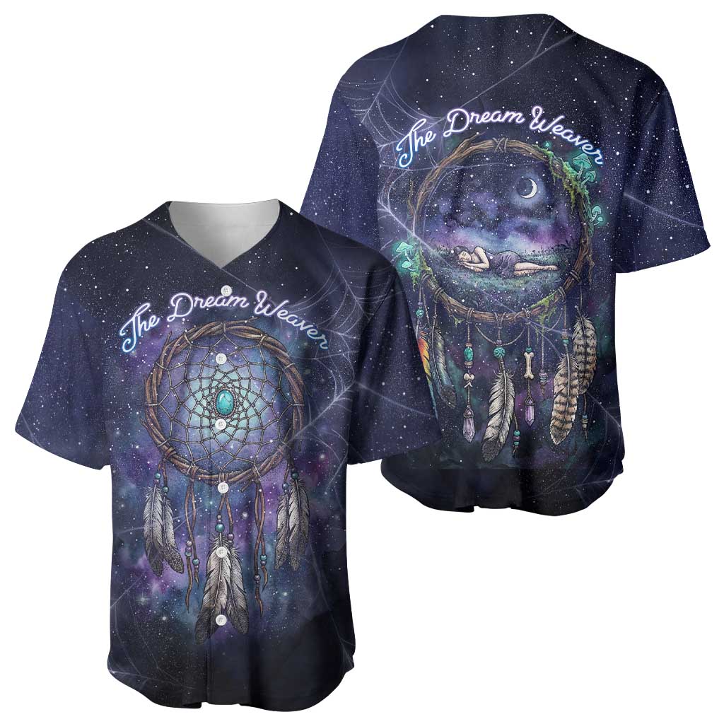 Dreamcatcher Native American Baseball Jersey Feathers and Starry Night Sky The Dream Weaver Theme - Wonder Print Shop