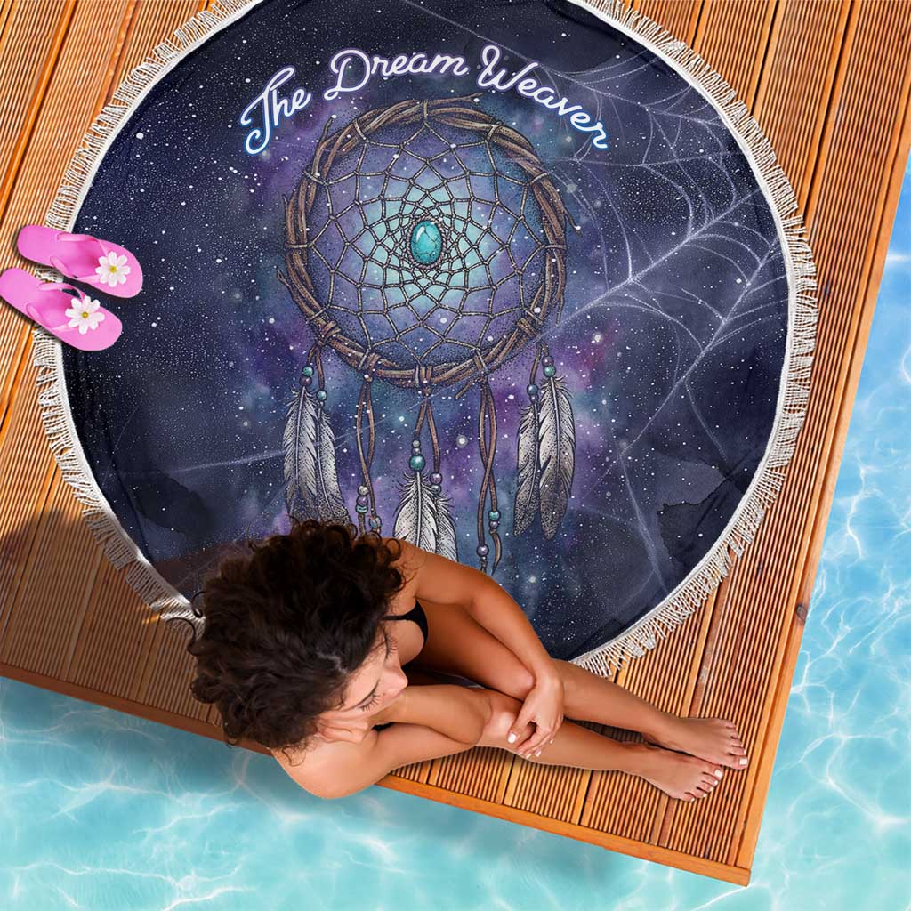 Dreamcatcher Native American Beach Blanket Feathers and Starry Night Sky The Dream Weaver Theme - Wonder Print Shop