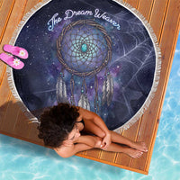 Dreamcatcher Native American Beach Blanket Feathers and Starry Night Sky The Dream Weaver Theme - Wonder Print Shop