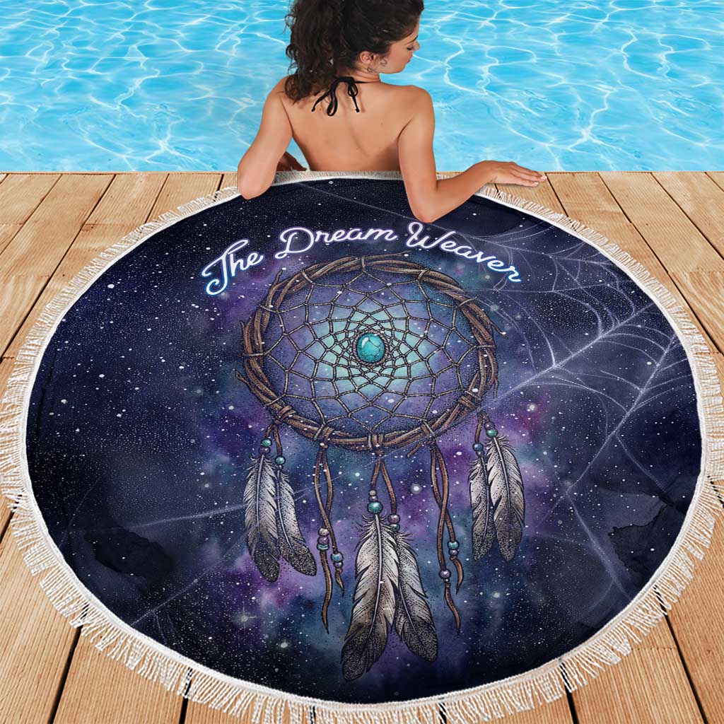 Dreamcatcher Native American Beach Blanket Feathers and Starry Night Sky The Dream Weaver Theme - Wonder Print Shop