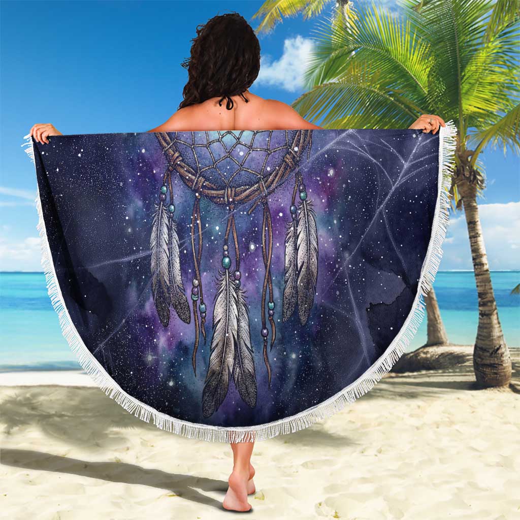 Dreamcatcher Native American Beach Blanket Feathers and Starry Night Sky The Dream Weaver Theme - Wonder Print Shop