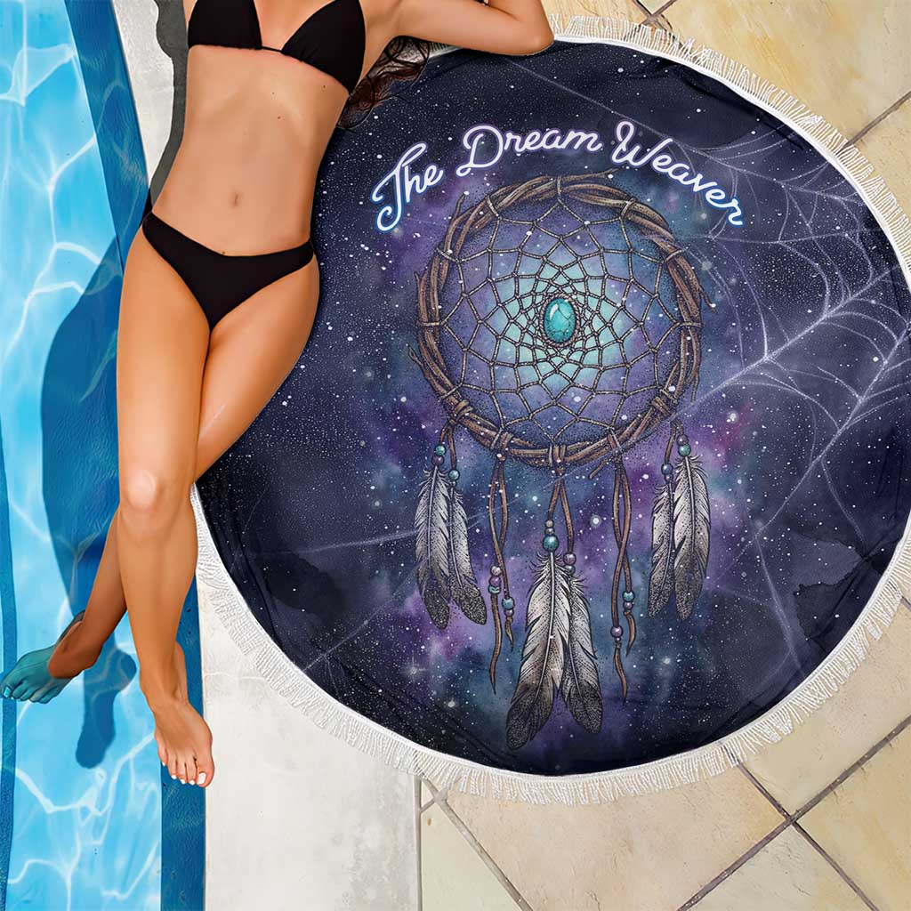 Dreamcatcher Native American Beach Blanket Feathers and Starry Night Sky The Dream Weaver Theme - Wonder Print Shop
