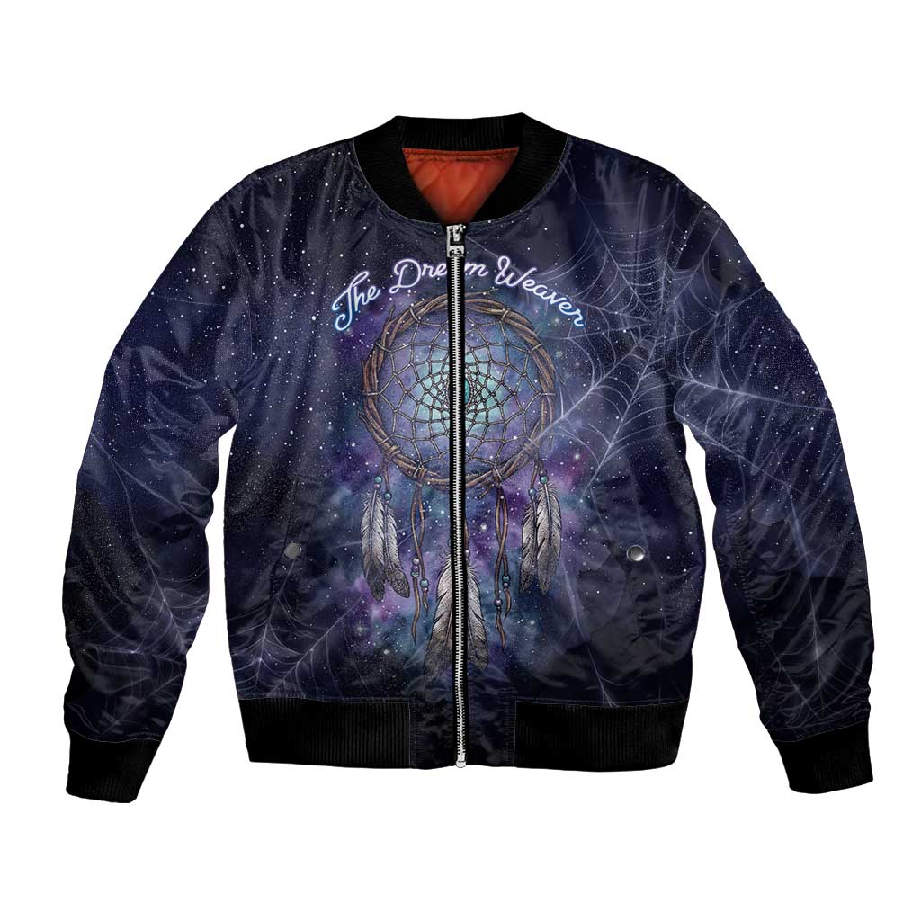 Dreamcatcher Native American Bomber Jacket Feathers and Starry Night Sky The Dream Weaver Theme - Wonder Print Shop