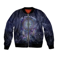 Dreamcatcher Native American Bomber Jacket Feathers and Starry Night Sky The Dream Weaver Theme - Wonder Print Shop