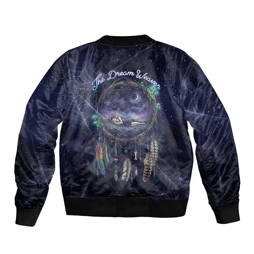 Dreamcatcher Native American Bomber Jacket Feathers and Starry Night Sky The Dream Weaver Theme - Wonder Print Shop