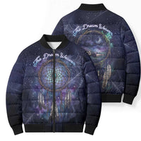 Dreamcatcher Native American Bomber Puffer Jacket Feathers and Starry Night Sky The Dream Weaver Theme - Wonder Print Shop