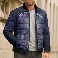 Dreamcatcher Native American Bomber Puffer Jacket Feathers and Starry Night Sky The Dream Weaver Theme - Wonder Print Shop