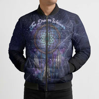 Dreamcatcher Native American Bomber Puffer Jacket Feathers and Starry Night Sky The Dream Weaver Theme - Wonder Print Shop