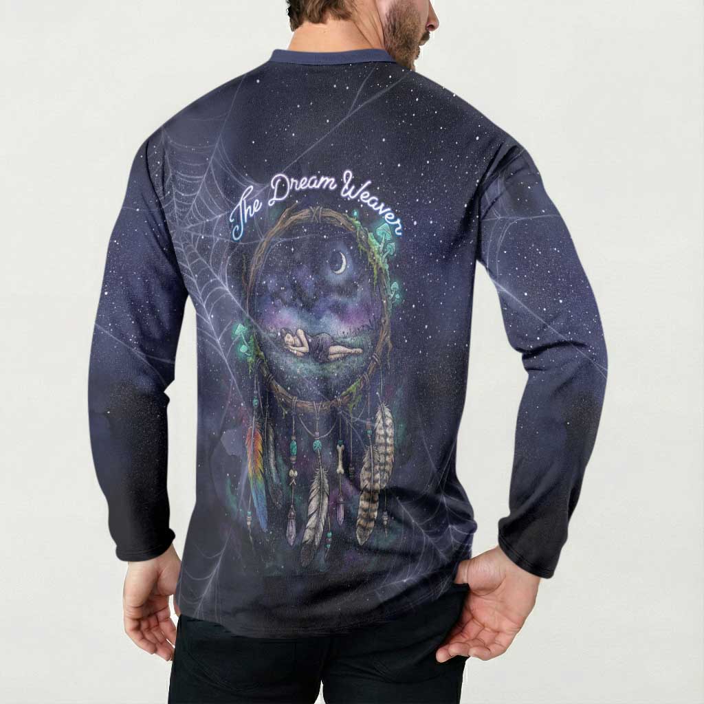Dreamcatcher Native American Button Sweatshirt Feathers and Starry Night Sky The Dream Weaver Theme - Wonder Print Shop