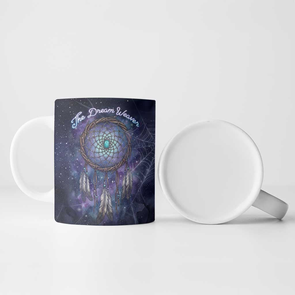 Dreamcatcher Native American Ceramic Mug Feathers and Starry Night Sky The Dream Weaver Theme - Wonder Print Shop