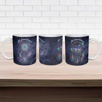 Dreamcatcher Native American Ceramic Mug Feathers and Starry Night Sky The Dream Weaver Theme - Wonder Print Shop