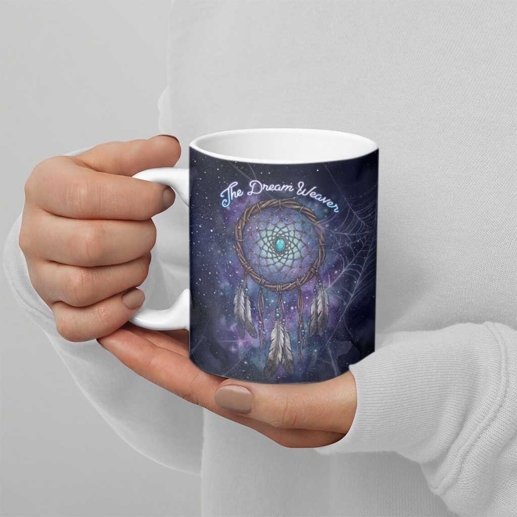 Dreamcatcher Native American Ceramic Mug Feathers and Starry Night Sky The Dream Weaver Theme - Wonder Print Shop