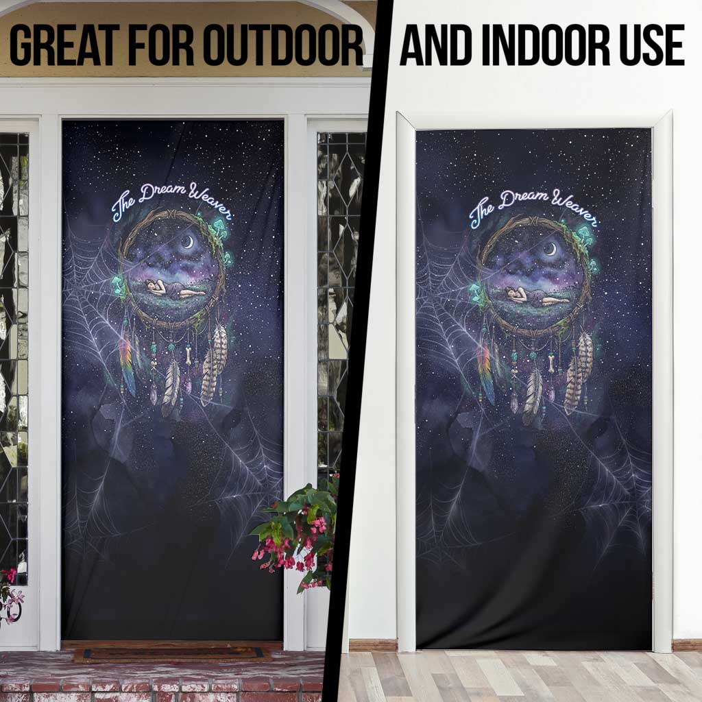 Dreamcatcher Native American Door Cover Feathers and Starry Night Sky The Dream Weaver Theme - Wonder Print Shop