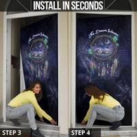 Dreamcatcher Native American Door Cover Feathers and Starry Night Sky The Dream Weaver Theme - Wonder Print Shop