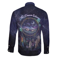 Dreamcatcher Native American Family Matching Long Sleeve Bodycon Dress and Hawaiian Shirt Feathers and Starry Night Sky The Dream Weaver Theme - Wonder Print Shop