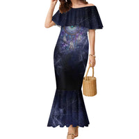 Dreamcatcher Native American Family Matching Mermaid Dress and Hawaiian Shirt Feathers and Starry Night Sky The Dream Weaver Theme - Wonder Print Shop