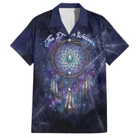 Dreamcatcher Native American Family Matching Off The Shoulder Long Sleeve Dress and Hawaiian Shirt Feathers and Starry Night Sky The Dream Weaver Theme - Wonder Print Shop