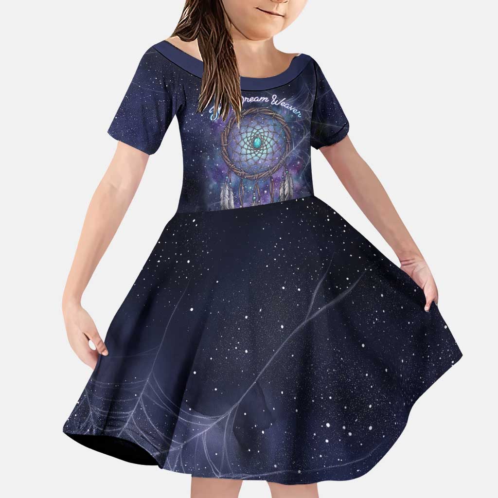 Dreamcatcher Native American Family Matching Puletasi and Hawaiian Shirt Feathers and Starry Night Sky The Dream Weaver Theme - Wonder Print Shop
