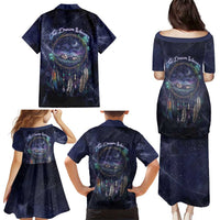 Dreamcatcher Native American Family Matching Puletasi and Hawaiian Shirt Feathers and Starry Night Sky The Dream Weaver Theme - Wonder Print Shop
