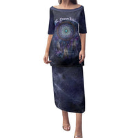 Dreamcatcher Native American Family Matching Puletasi and Hawaiian Shirt Feathers and Starry Night Sky The Dream Weaver Theme - Wonder Print Shop