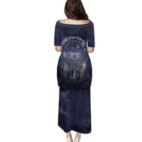 Dreamcatcher Native American Family Matching Puletasi and Hawaiian Shirt Feathers and Starry Night Sky The Dream Weaver Theme - Wonder Print Shop