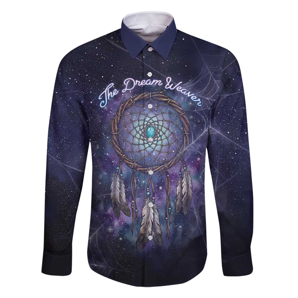 Dreamcatcher Native American Family Matching Short Sleeve Bodycon Dress and Hawaiian Shirt Feathers and Starry Night Sky The Dream Weaver Theme - Wonder Print Shop