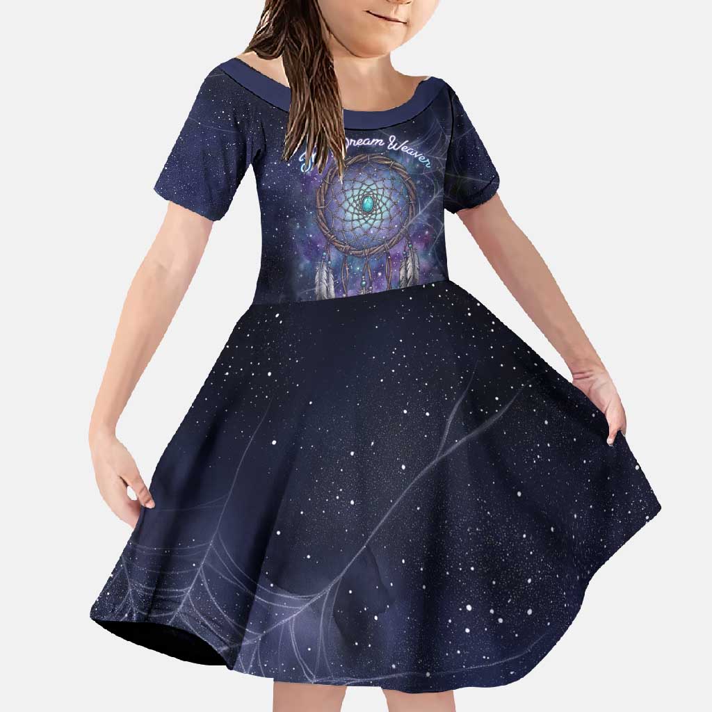 Dreamcatcher Native American Family Matching Summer Maxi Dress and Hawaiian Shirt Feathers and Starry Night Sky The Dream Weaver Theme - Wonder Print Shop