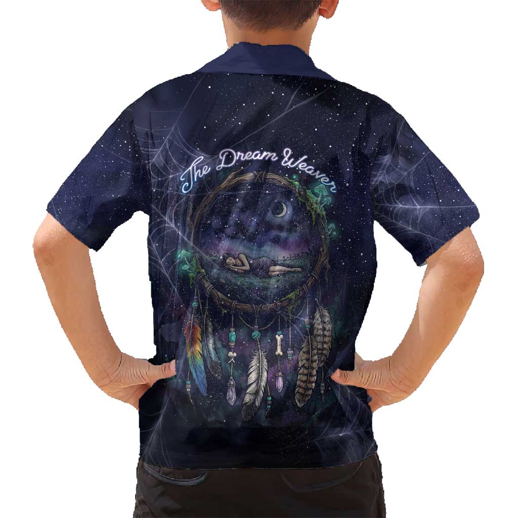 Dreamcatcher Native American Family Matching Tank Maxi Dress and Hawaiian Shirt Feathers and Starry Night Sky The Dream Weaver Theme - Wonder Print Shop