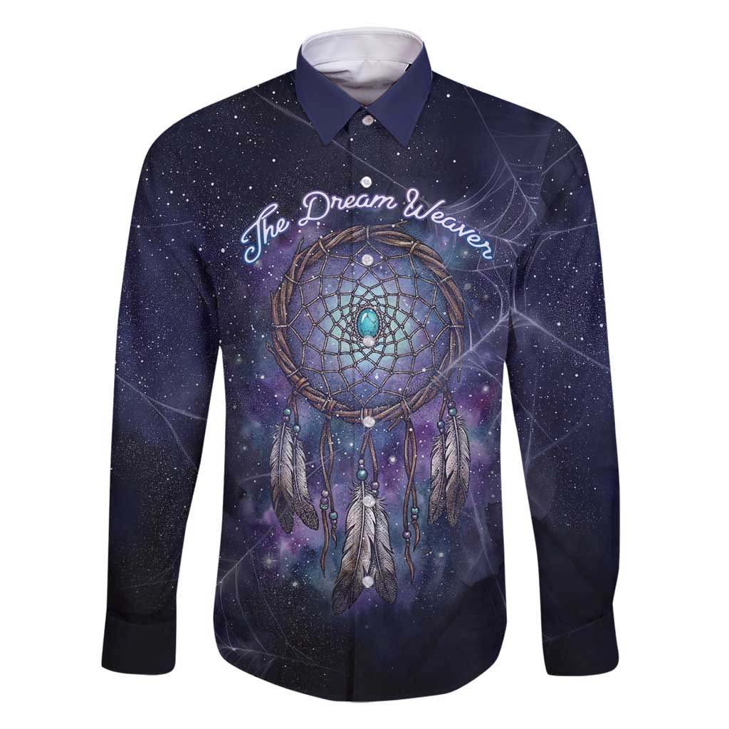 Dreamcatcher Native American Family Matching Tank Maxi Dress and Hawaiian Shirt Feathers and Starry Night Sky The Dream Weaver Theme - Wonder Print Shop