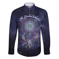 Dreamcatcher Native American Family Matching Tank Maxi Dress and Hawaiian Shirt Feathers and Starry Night Sky The Dream Weaver Theme - Wonder Print Shop