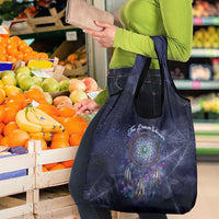Dreamcatcher Native American Grocery Bag Feathers and Starry Night Sky The Dream Weaver Theme - Wonder Print Shop