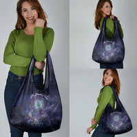 Dreamcatcher Native American Grocery Bag Feathers and Starry Night Sky The Dream Weaver Theme - Wonder Print Shop