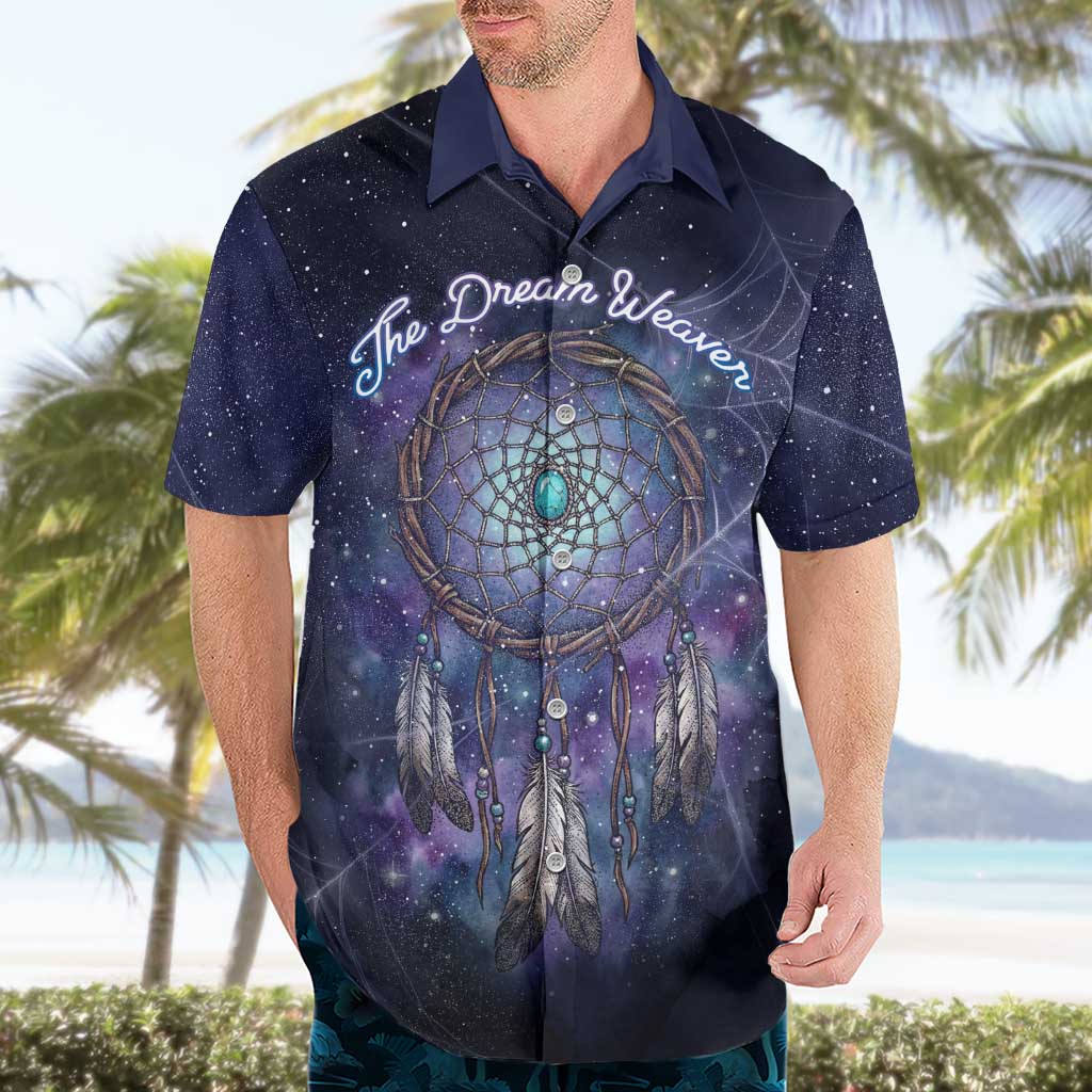 Dreamcatcher Native American Hawaiian Shirt Feathers and Starry Night Sky The Dream Weaver Theme - Wonder Print Shop