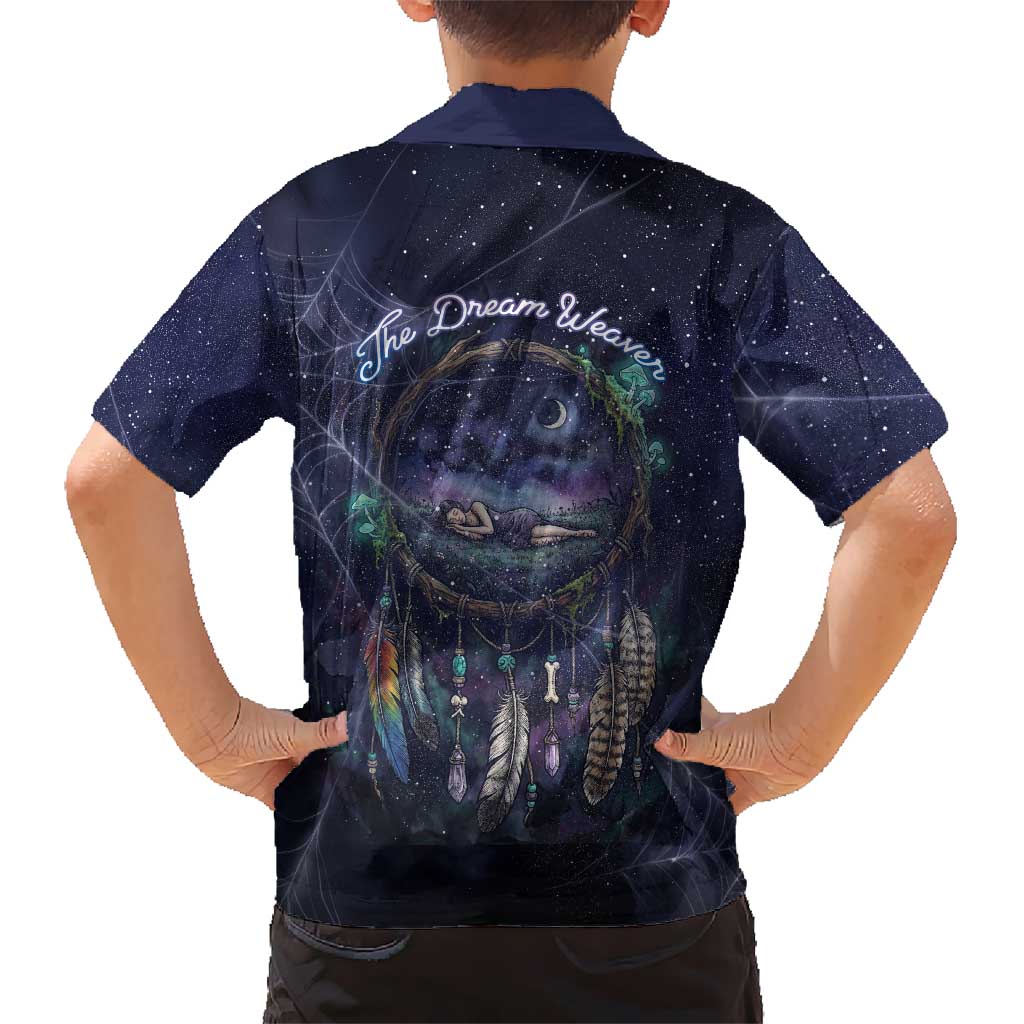 Dreamcatcher Native American Hawaiian Shirt Feathers and Starry Night Sky The Dream Weaver Theme - Wonder Print Shop